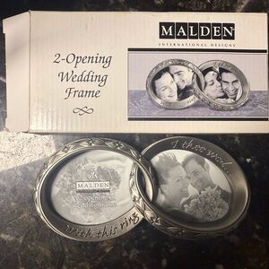 Malden Silver Dual Photo Wedding Frame